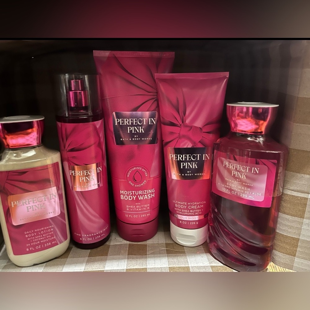 Bath And Body Works PERFECT IN PINK 5pcs Bundle